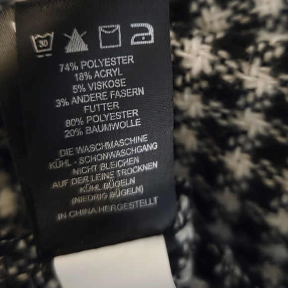 Joie Houndstooth Button Down Women's Boho Casual Shacket Black White Size 1X - Picture 16 of 16